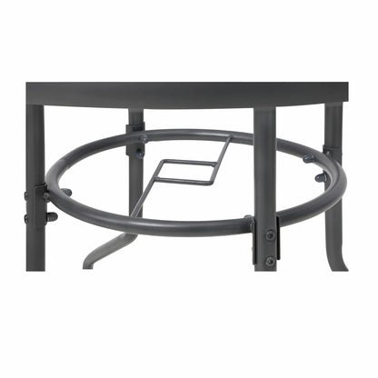 OPS-TXL-TB90-GY Livsip 90cm Outdoor Dining Glass Table Round Patio Furniture Bistro Set Grey