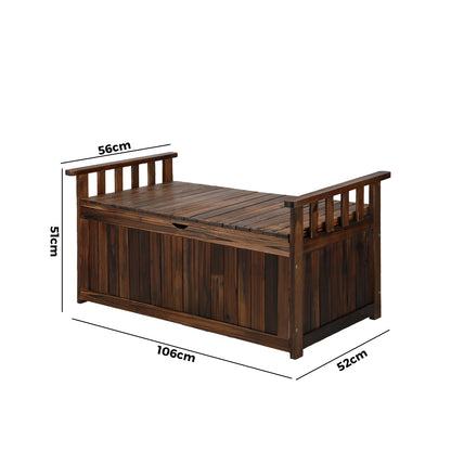 OSBE-WD-L-CA Livsip Outdoor Storage Box Wooden Garden Bench L Charcoal