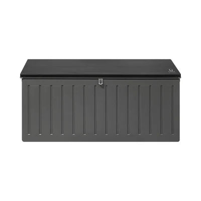 OSBO-490L-BKGY Livsip Outdoor Storage Box Bench 490L Cabinet Container Garden Deck Tool Grey