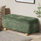 OTM-B-BALL-CH-GN Oikiture Storage Ottoman Blanket Box Couch Bench Chenille Ball Foot Stool