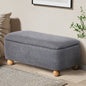 OTM-B-BALL-LIN-LTGY Oikiture Storage Ottoman Ball Foot Stool Linen Fabric Couch Bench Blanket Box