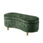 OTM-B-CASHEW-CH-GN Oikiture Storage Ottoman Cashew Footstool Chenille Chest Bench Blanket Box Green
