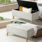 OTM-CUB-VV-BE Oikiture Storage Ottoman Blanket Box Chest Toy Foot Stool LARGE Polyester Beige