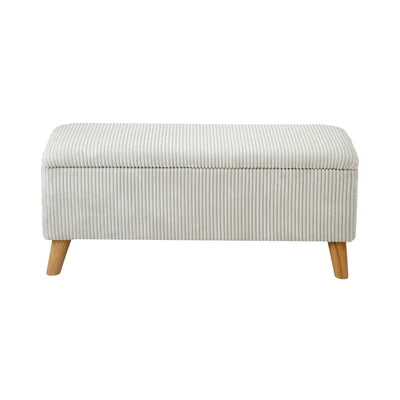 OTM-CUB-VV-BE Oikiture Storage Ottoman Blanket Box Chest Toy Foot Stool LARGE Polyester Beige
