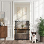 PET-GATE-A120-BK Alopet 120cm Retractable Safety Gate Pet Dog Cat Fence Guard Door Black