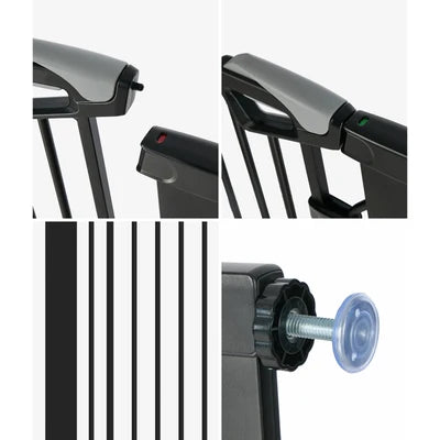 PET-GATE-A120-BK Alopet 120cm Retractable Safety Gate Pet Dog Cat Fence Guard Door Black