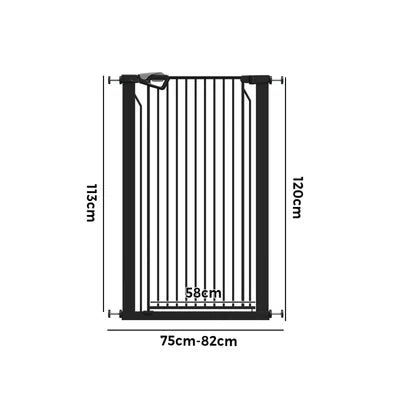 PET-GATE-A120-BK Alopet 120cm Retractable Safety Gate Pet Dog Cat Fence Guard Door Black