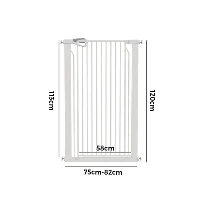 PET-GATE-A120-WH Alopet 120cm Retractable Safety Gate Pet Dog Cat Fence Guard Door White