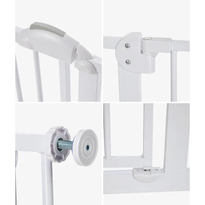 PET-GATE-A79-WH Alopet 78cm Retractable Safety Gate Pet Dog Cat Fence Guard Door White