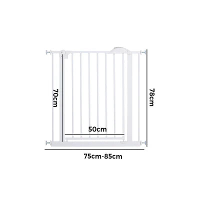 PET-GATE-A79-WH Alopet 78cm Retractable Safety Gate Pet Dog Cat Fence Guard Door White
