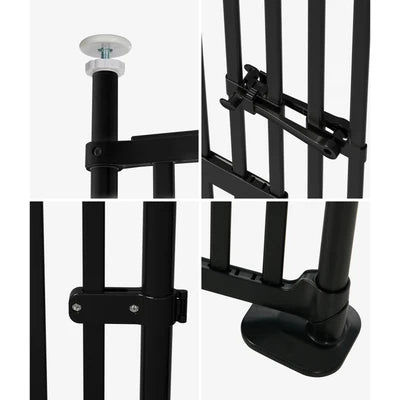 PET-GATE-DB-A190-BK Alopet 190cm-264cm Retractable Safety Gate Pet Dog Cat Extra Tall Fence Black