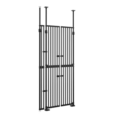 PET-GATE-DB-A190-BK Alopet 190cm-264cm Retractable Safety Gate Pet Dog Cat Extra Tall Fence Black