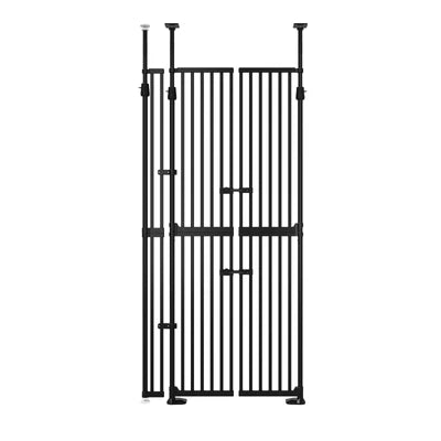 PET-GATE-DB-A190-BK Alopet 190cm-264cm Retractable Safety Gate Pet Dog Cat Extra Tall Fence Black