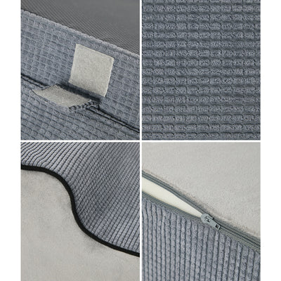 PET-RAMP-FM-S4-GY Alopet Pet Ramp Foam Dog Cover Stairs Washable Ladder For Bed Sofa Car 4 Steps