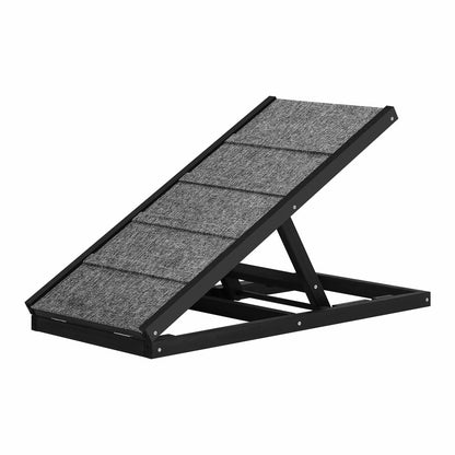PET-RAMP-M-BK Alopet Dog Pet Ramp Adjustable Height Dogs Stairs Bed Sofa Car Foldable 70cm