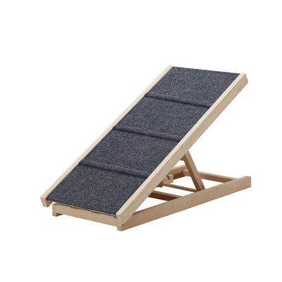 PET-RAMP-M-WD Alopet Dog Pet Ramp Adjustable Height Stairs Bed Sofa Car Foldable 70cm