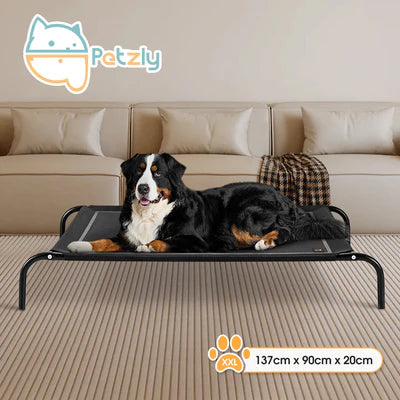 PET1007-XXL-BK Petzly Cooling Elevated Pet Dog Bed Washable Breathable Mesh Heavy Duty XXL Black