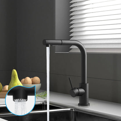 POKF-ST-314-BK Welba Pull Out Kitchen Tap Brass 2 Modes WELS Approved