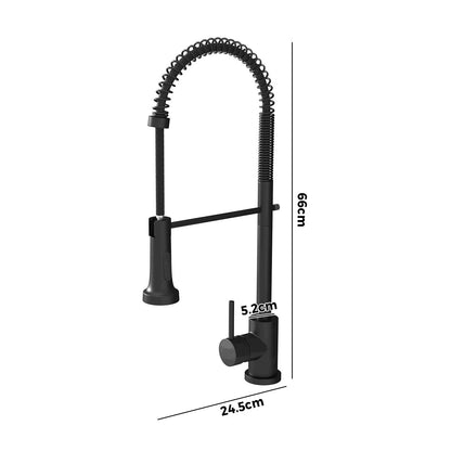 POKF-TA-663-BK Welba Kitchen Mixer Tap Pull Out Sink Faucet Basin Brass Swivel 2 Modes WELS Black