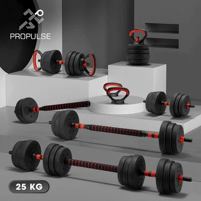 PP-GYM1010-25KG ProPulse 25KG Adjustable Dumbbell Barbell Set Home Gym Weights Exercise