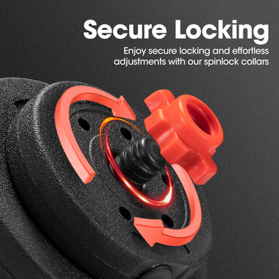 PP-GYM1010-25KG ProPulse 25KG Adjustable Dumbbell Barbell Set Home Gym Weights Exercise