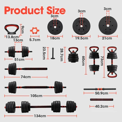 PP-GYM1010-25KG ProPulse 25KG Adjustable Dumbbell Barbell Set Home Gym Weights Exercise