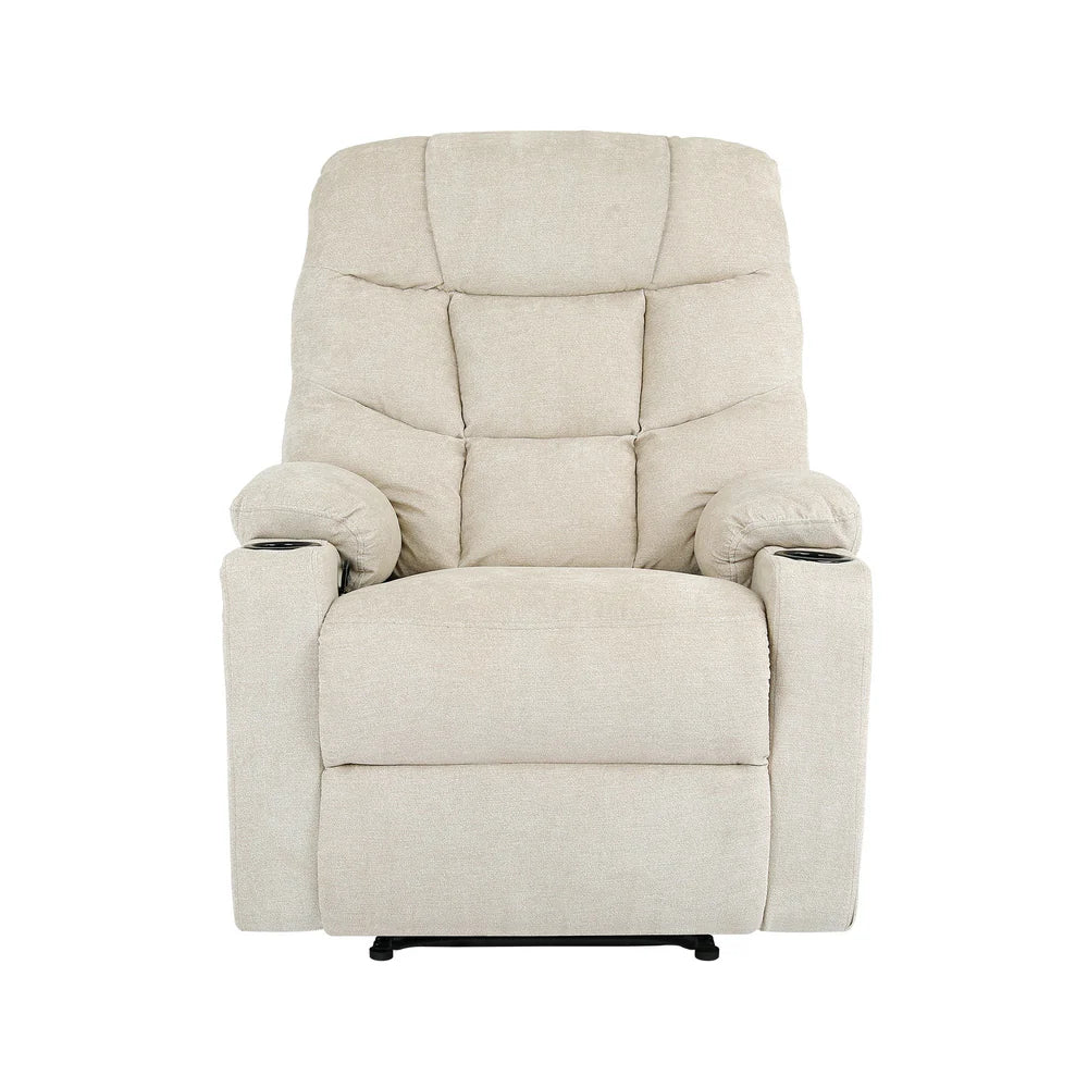 RCH-B3-PARI-BG-AB Oikiture Recliner Chair Electric Massage Chair Sofa Lounge Heated Polyester Beige