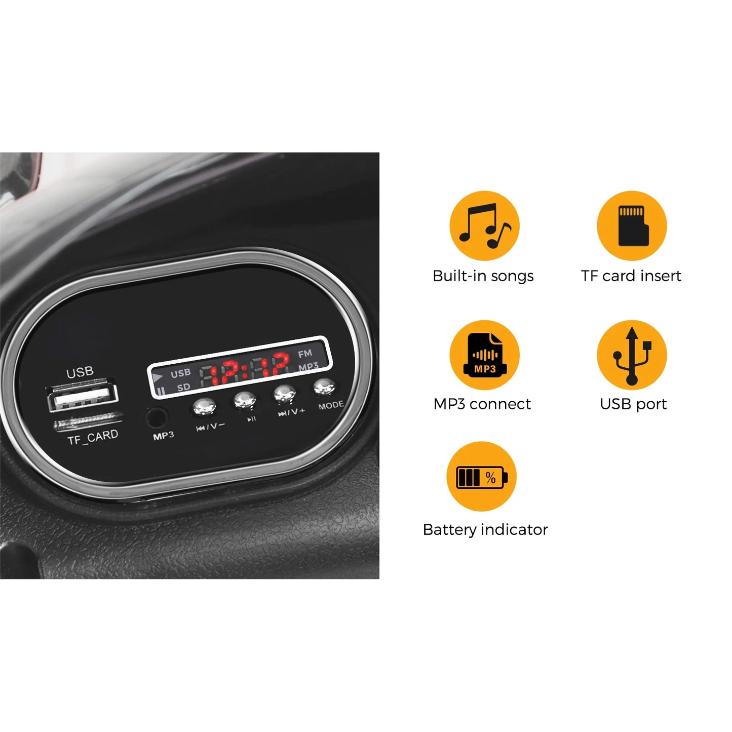 ROC-RNGRV-PK Mazam Ride On Car Electric Vehicle Toy Remote Cars Kids Gift MP3 LED light 12V