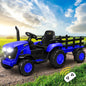 ROC-TRACTOR-XL-BU Mazam Kids Ride On Tractor Toy W/ Trailer Remote Battery Electric Operated Car