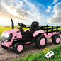 ROC-TRACTOR-XL-PK Mazam Kids Ride On Tractor Toy W/ Trailer Remote Battery Electric Operated Car