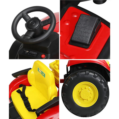 ROC-TRACTOR-XL-RD Mazam Kids Ride On Tractor Toy W/ Trailer Remote Battery Electric Operated Car
