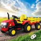 ROC-TRACTOR-XL-RD Mazam Kids Ride On Tractor Toy W/ Trailer Remote Battery Electric Operated Car