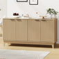 SB-HH-GLORY-4D-WD-AB Oikiture Buffet Sideboard Storage Cabinet 4 Doors Cupboard Hallway Table Natural