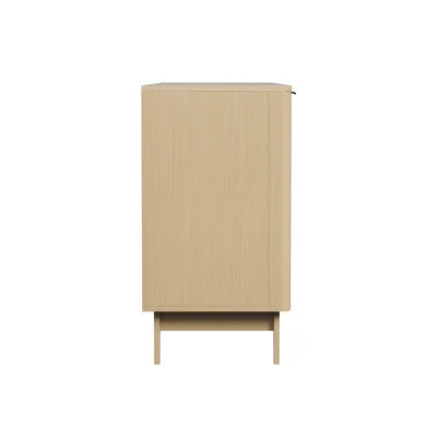 SB-HH-GLORY-4D-WD-AB Oikiture Buffet Sideboard Storage Cabinet 4 Doors Cupboard Hallway Table Natural