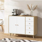 SB-LISA-D2-WHWD Oikiture Buffet Sideboard Cabinet 4 Drawers Storage Cupboard Hallway Table