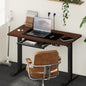 SD-LEG-120M-BK+DB-SLIM-12-WN+DB-DRAW-PLS-BK Oikiture 120cm Electric Standing Desk With Drawer Adjustable Height Black