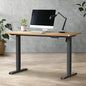 SD-LEG-120M-BK+DB-SLIM-12-OAK Oikiture 120CM Electric Standing Desk Single Motor Frame with Tabletop 3 Colour