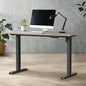 SD-LEG-140M-BK+DB-SLIM-14-GYOAK Oikiture Electric Standing Desk Single Motor Black Frame 140CM Tabletop