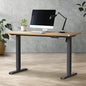 SD-LEG-140M-BK+DB-SLIM-14-OAK Oikiture Electric Standing Desk Single Motor Black Frame 140CM Tabletop