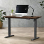 SD-LEG-140M-BK+DB-SLIM-14-WN Oikiture Electric Standing Desk Single Motor Black Frame 140CM Tabletop