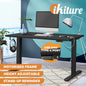 SD-LEG-M2-BK+DB-12-BK Oikiture Electric Standing Desk Motorised Height Adjustable Office Desk USB Port