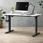 SD-LEG-M1-BK+DB-15-WH Oikiture Electric Standing Desk Motorised Height Adjustable Sit Stand Table