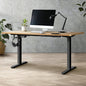 SD-LEG-M1-BK+DB-16-OAK Oikiture Electric Standing Desk Motorised Height Adjustable Sit Stand Table