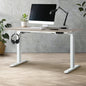SD-LEG-M2-WH+DB-14-GYOAK Oikiture Electric Standing Desk Motorised Height Adjustable Office Desk USB Port