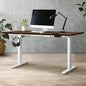 SD-LEG-M1-WH+DB-16-WN Oikiture Electric Standing Desk Motorised Height Adjustable Sit Stand Table