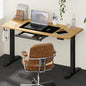 SD-LEG-M2-BK+DB-15-OAK+DB-DRAW-PLS-BK Oikiture 150cm Electric Standing Desk with Drawer Height Adjustable Black Oak