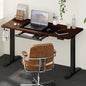 SD-LEG-M2-BK+DB-16-WN+DB-DRAW-PLS-BK Oikiture 160cm Electric Standing Desk with Drawer Height Adjustable Black Walnut