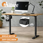 SD-LEG-S1-BK+DB-15-OAK Oikiture Electric Standing Desk Single Motor 120/140/150cm