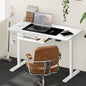 SD-LEG-S1-WH+DB-15-WH+DB-DRAW-PLS-WH Oikiture 150cm Electric Standing Desk with Drawer Height Adjustable White