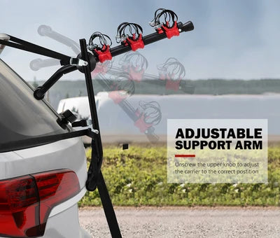 SGBR006A Fieryred 3 Bike Rack Bicycle Carrier Car Rear Universal Trunk Foldable